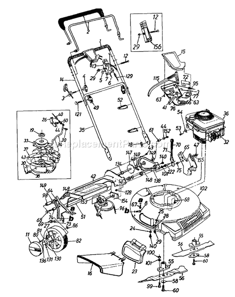 Page B Diagram and Parts List for 126-149C401 1996 Yard Man Lawn Mower